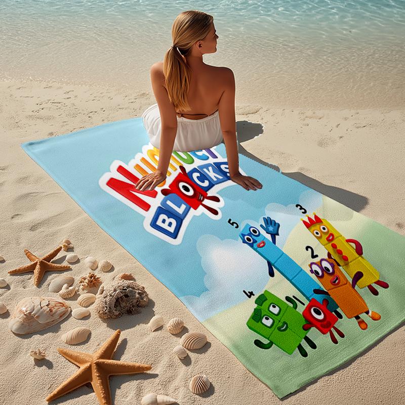 Proof Beach Towel with a Numberblocks Pattern - Soft,absorbent,quick-drying,machine Washable - Perfect for Swimming,camping,bathing