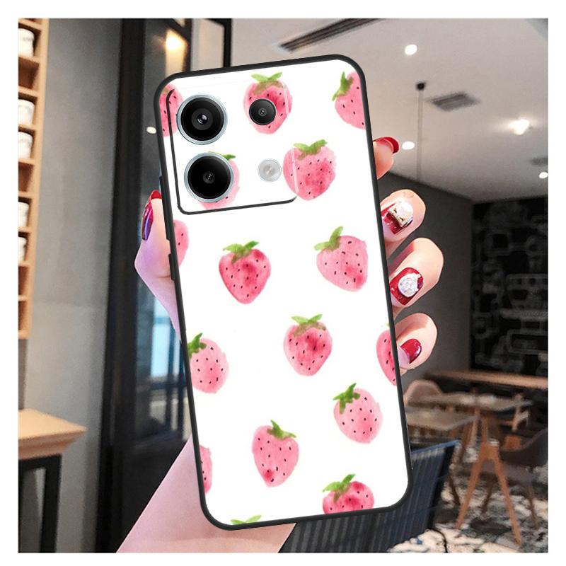 Cute Strawberry Case For Xiaomi Redmi Note 13 Pro 12 11 9 10 12S 11S 10S 9S Redmi 13 12 10C 12C 13C Cover