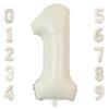 Moelife Number Balloon Set Large 90cm Celebration Birthday Carnival Event Photography Cream Color Includes Straw