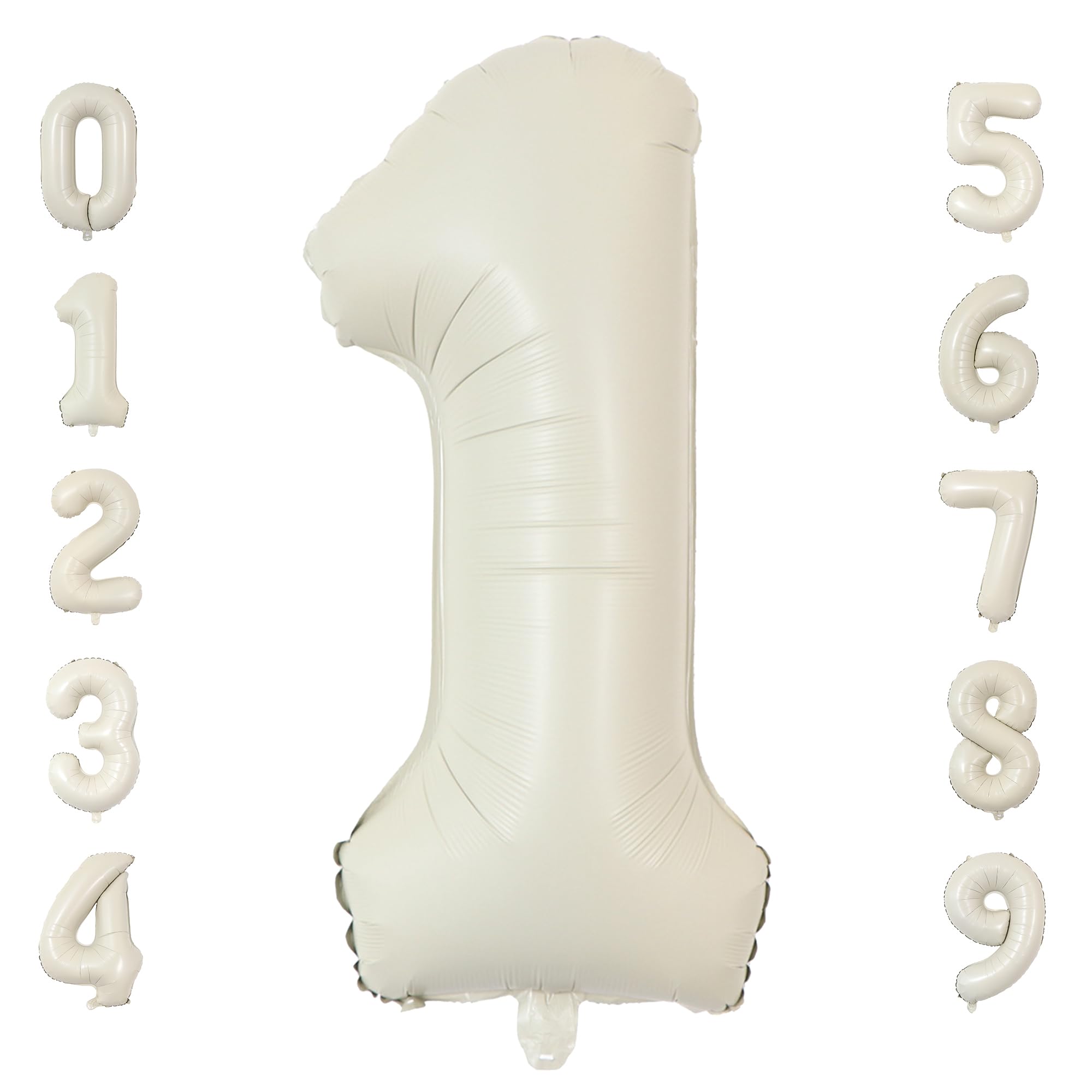 

Moelife Number Balloon Set Large 90cm Celebration Birthday Carnival Event Photography Cream Color Includes Straw