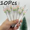 10Pcs Flowers Patch-Themed Retractable Ballpoint Pens - White Soft Grip Pens with Random Flowers Designs, Fine Point, Ideal for Students and Office Us