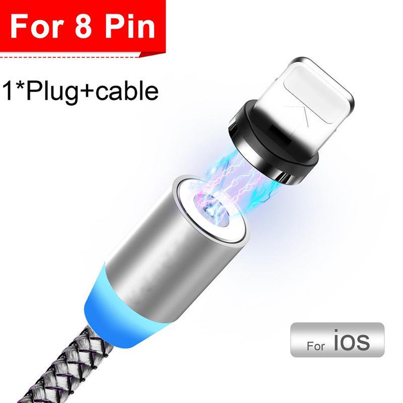 Magnetický LED kabel USB Rychlé nabíjení Magnet Micro USB Type C Kabel Synchronizační datový kabel pro iPhone Samsung HuaWei Xiaomi