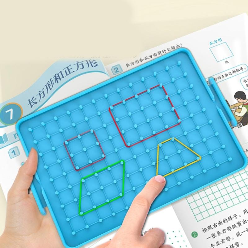 Light Weight Geometry Pegboard Portable Geoboard Math Teaching Aid For Spatial Reasoning Development Kids Age 5+