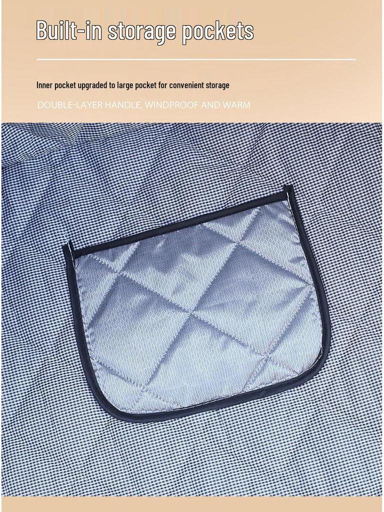 Four Seasons Electric Motorcycle Windshield Cover with Sunshade, Breathable Pockets, and Side Wings for Year-Round Protection.