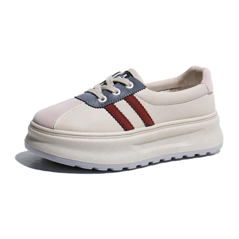 ins Korean leather surface low-top dad shoes for women 2024 autumn new breathable student sports heightened leisure ZY1810