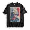 T-shirt Marilyn Monroe Rétro Pop Art Rouge Bleu Unisexe