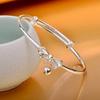 Silver-Plated Bowknot Bell Bracelet - Stylish Gift for Women and Female Students