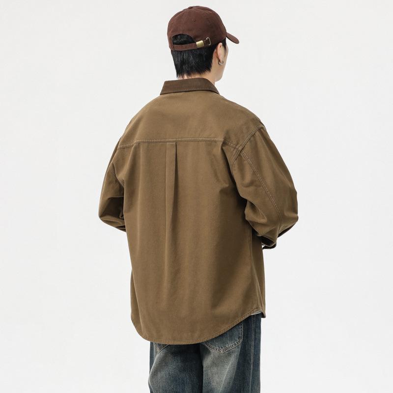 American Heavy Retro Denim Jacket Men'S Loose Large Size Trendy Brand Casual Tooling Jacket Top Tide