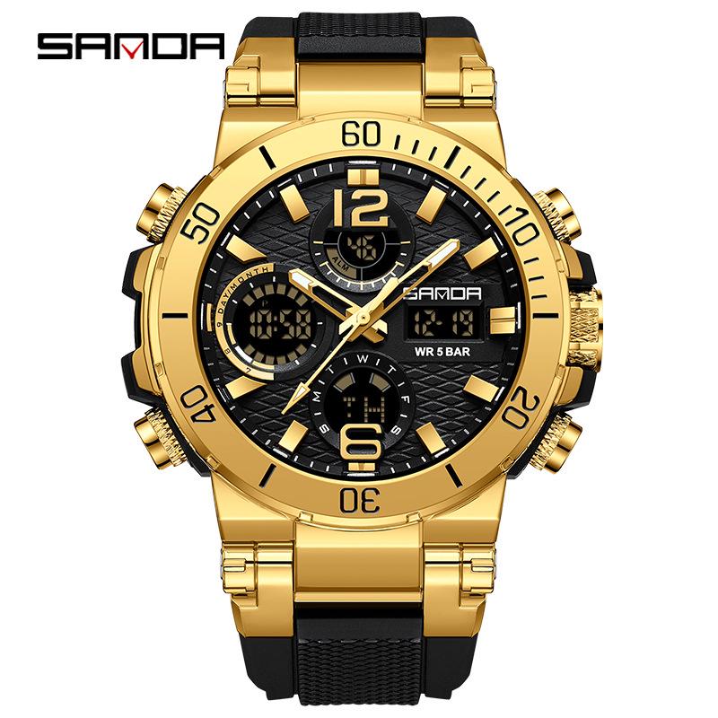 Sanda Men s Multifunctional Waterproof Dual Display Sports Watch - Best Seller
