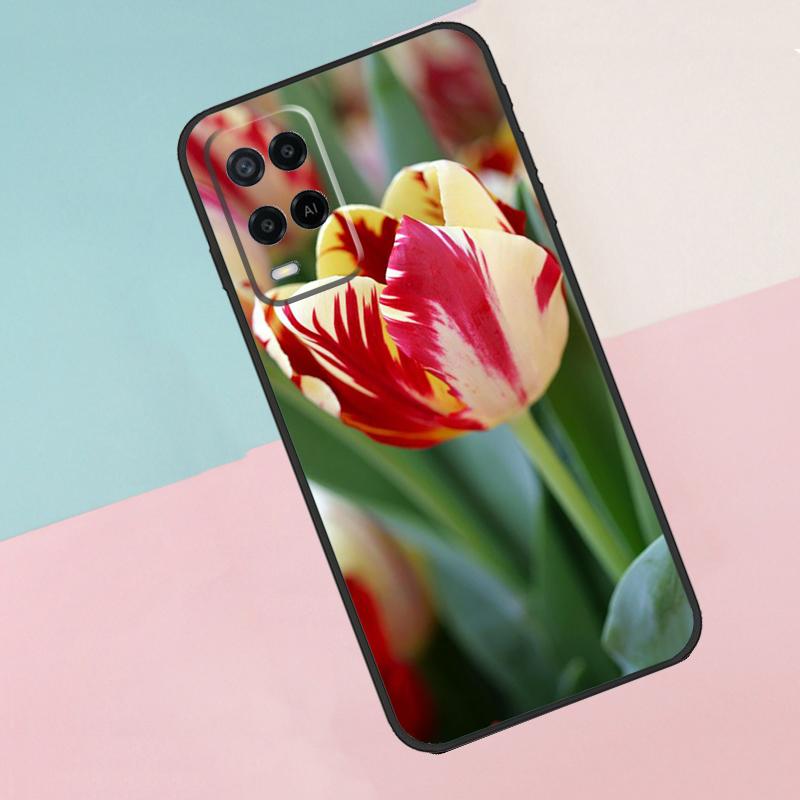 Spring Tulips Flower For Oppo A16 A76 A96 A15 A80 A60 A40 A94 A54 A98 A78 A18 A38 A58 A17 A77 A74 A57S Phone Case