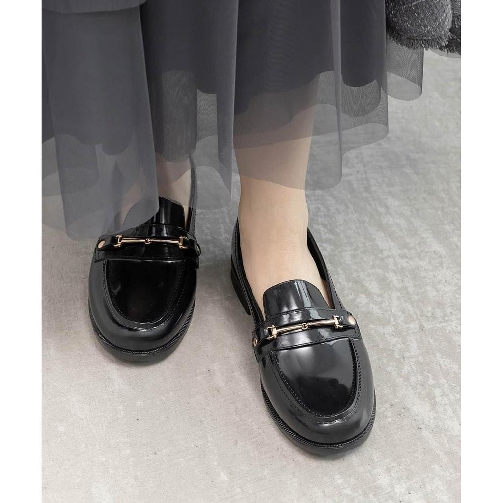 RANDA Women's Bit Loafer Rain Shoes KH36142 Black 22.5cm 2E