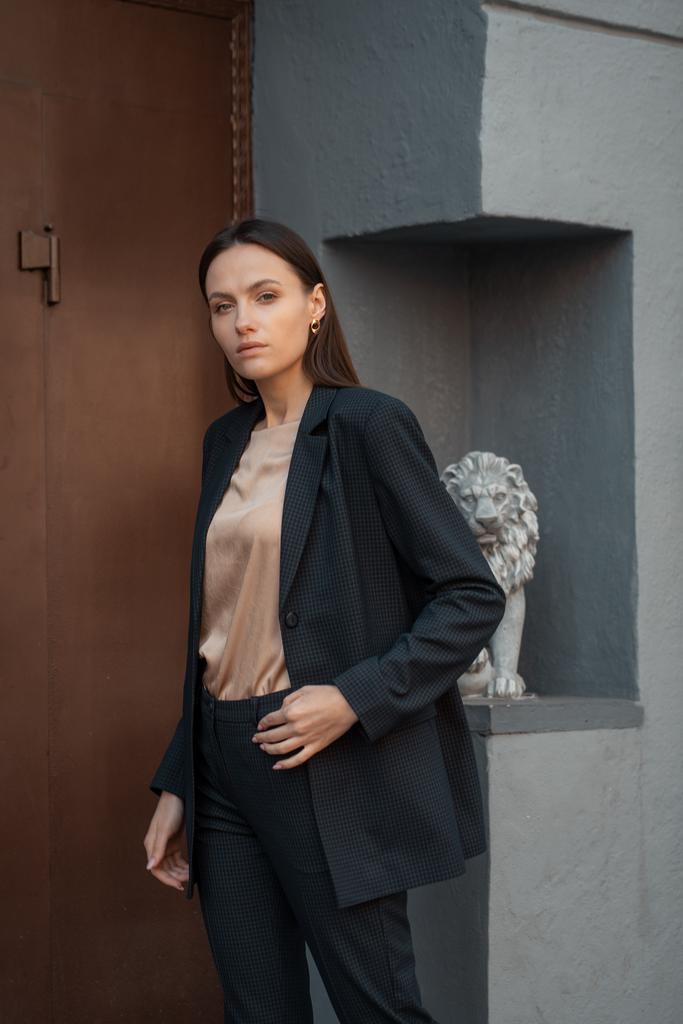 Rett blazer i gingham