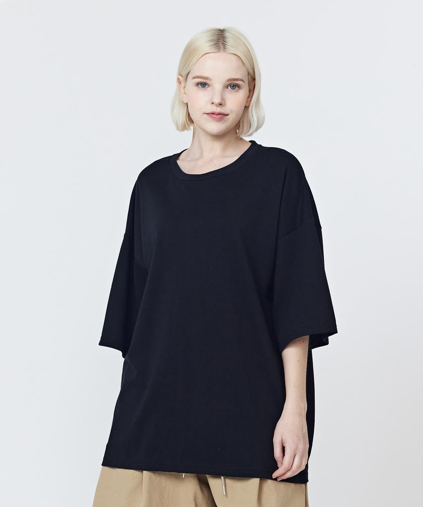 CARGOBROS FOR WOMAN Organic Crew Neck Short Sleeve T-Shirt (Black)