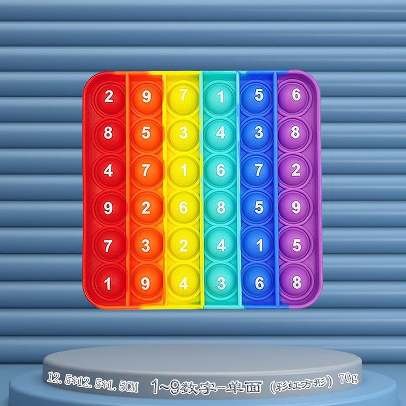 24cm Silicone Rainbow Kids' Learning Toy: Letters, Numbers, Multiplication Pop-It Fidget
