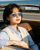 Joopin Sunglasses Round Polarized UV400 Protection Lightweight Gold Light blue Women's