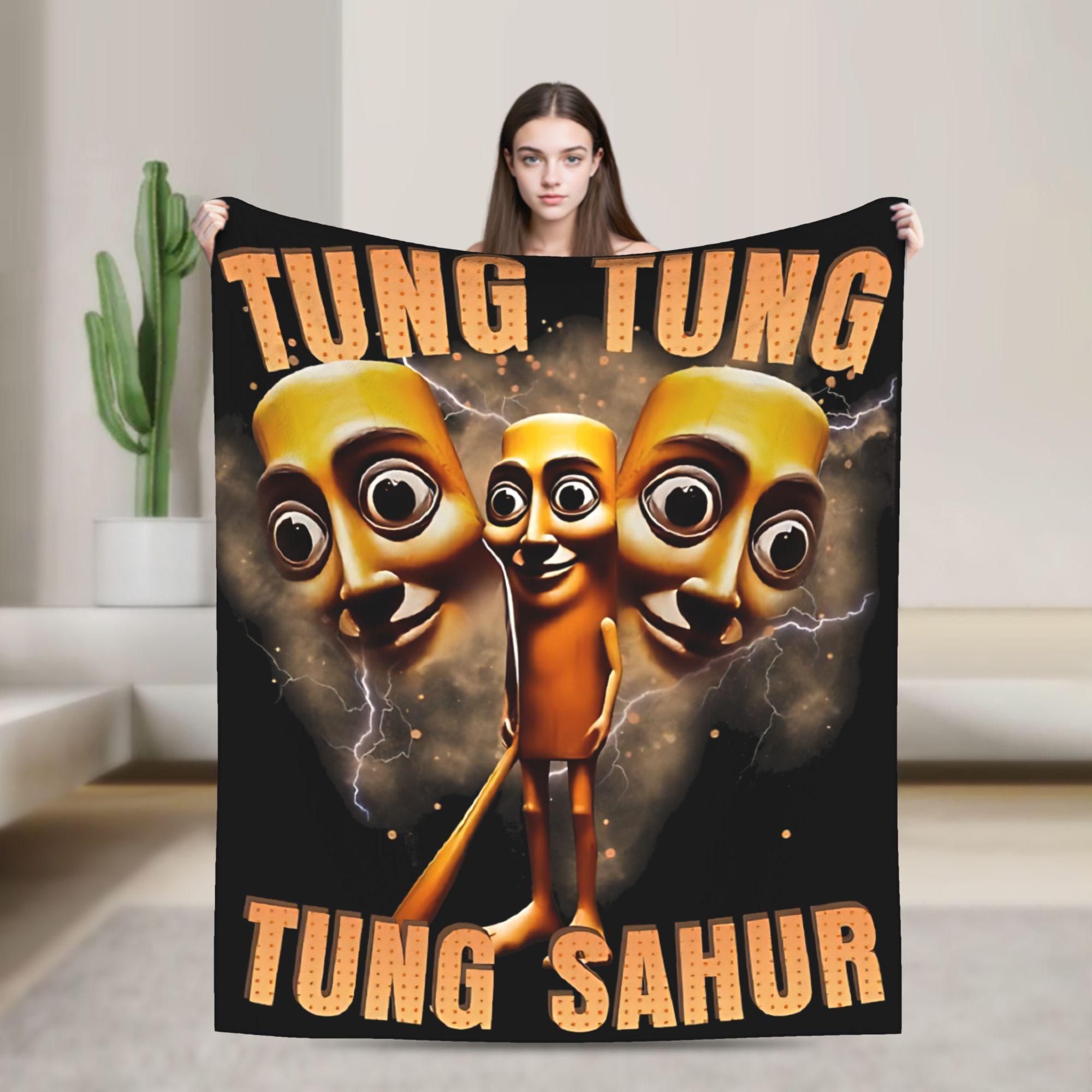 Soft Blanket 67 Meme Italian Brainrot Tung Tung Sahur Six Seven Throw Blanket  Flannel Bedspread For Home Decor Sofa Bed Cover 75x90cm
