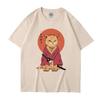 Cute Ninja Cat Printed T-Shirt Men's and Women's Cool Summer Short Sleeve Crew Neck