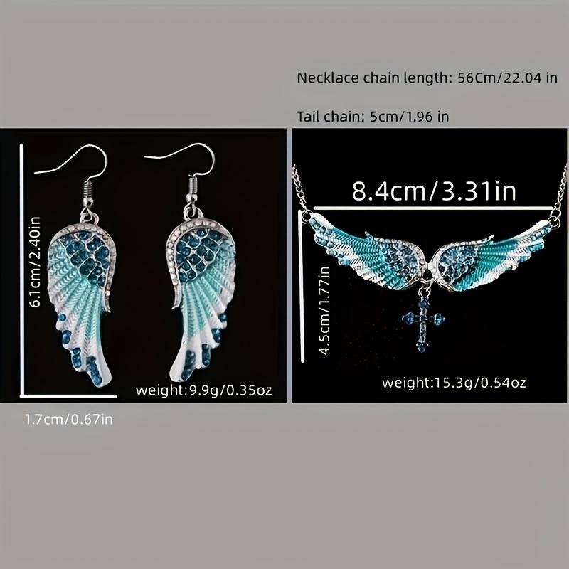 Fashion Necklace And Earring Set Perfect For Mardi Gras All-Season Occasions Alloy Wing Boho Style 3pcs Fashion Jewelry For Women  Accessories