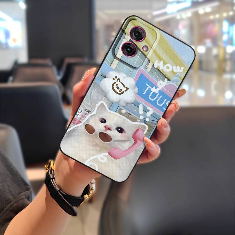Waterproof Anti-knock Phone Case For MOTO G55 5G Protective Dirt-resistant Cute Graffiti Durable Cartoon TPU Soft case