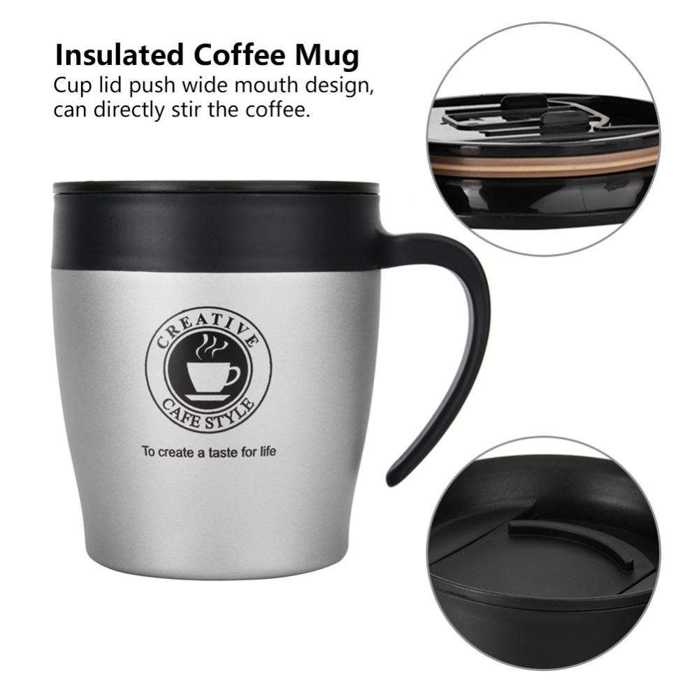 Insulated Insulated Coffee Mug Stainless Steel Coffee Mug with Spoon  Kitchen Use