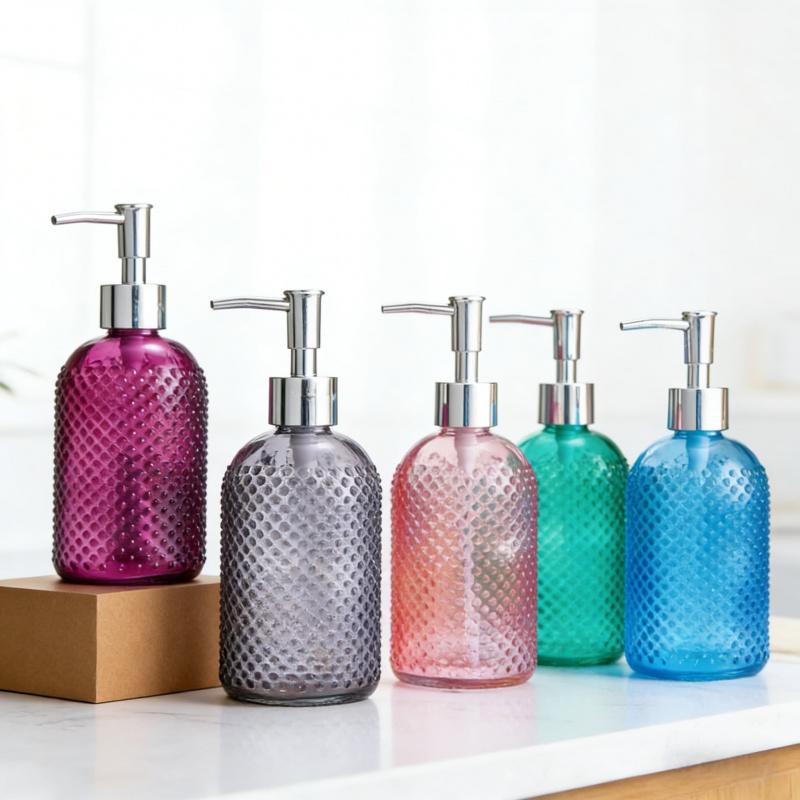 400MLGlass press bottle Portable Travel and Home Use Hand Sanitizer and Lotion Dispensing Bottle Shampoo and shower gel containe