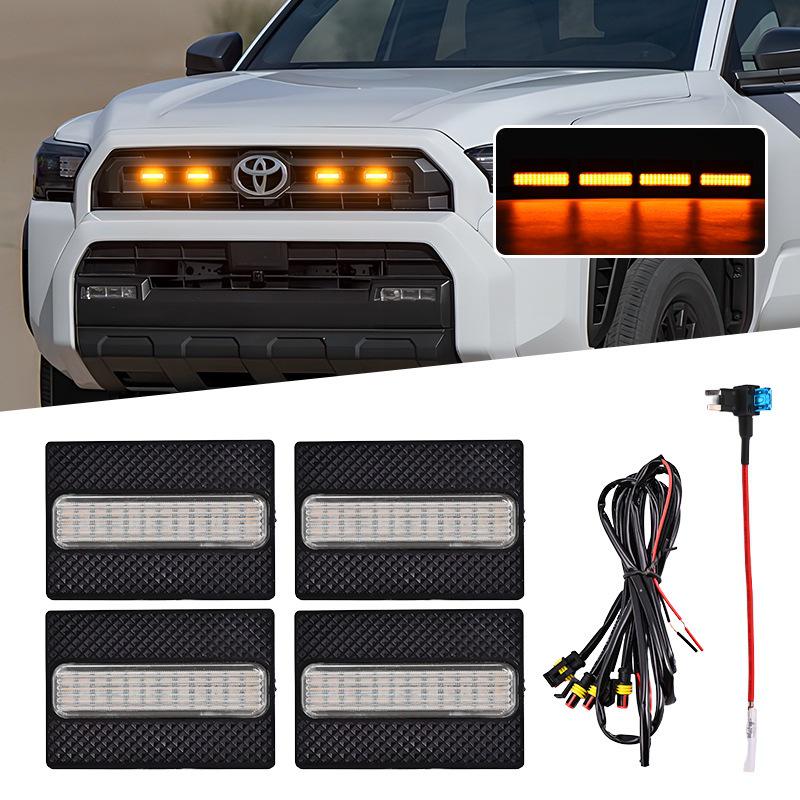 LED Daytime Running Lights for 25 Toyota 4Runner Models - TRD SR5 Grille, Small Yellow