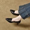 Pointed High Heels Women's Autumn Shallow Mouth Commuter Work Shoes Two Kinds of High Cowhide Women's Single Shoes