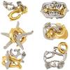 Puzzle Ring Wisdom Toy 6-Piece Set Difficulty 6-2 Brain Adults Children Riddle Solving Time-Killing Goods 3D Educational Ocean Series
