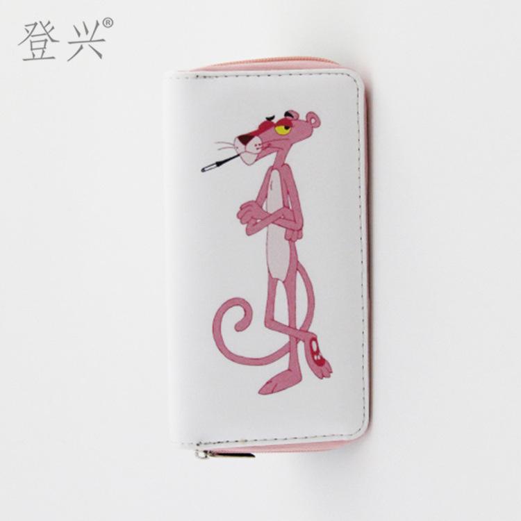 New Creative Pink Panther Ladies Long PU Wallet, Printed Clutch