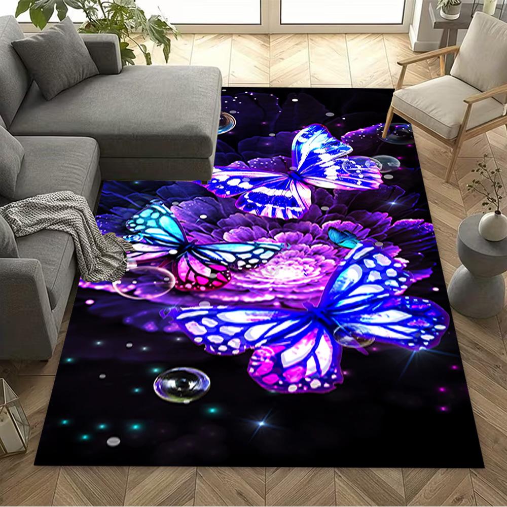1pc Butterfly Design Home Carpet Non-slip Office Decor Gift Living Room Bedroom