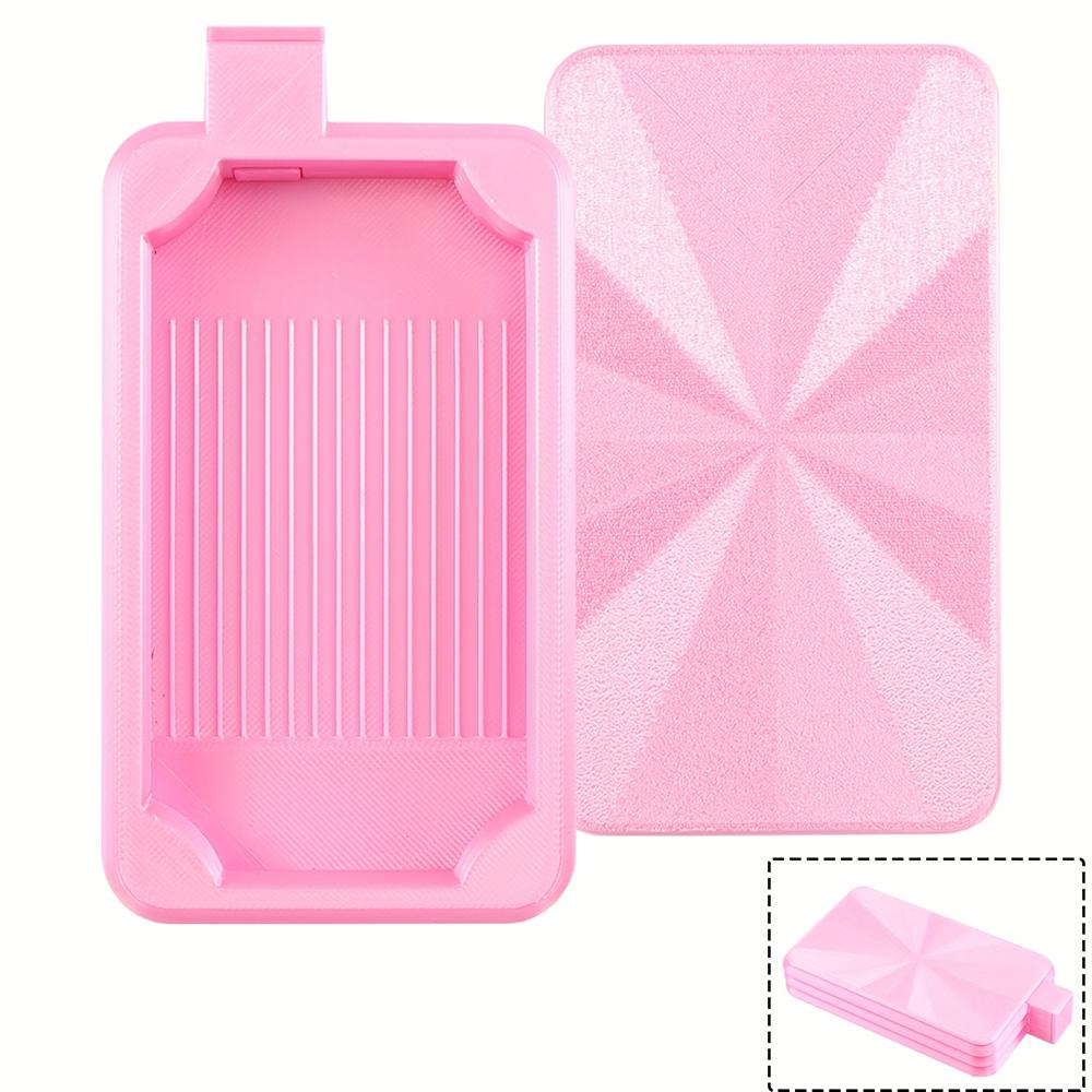 

Gradient Color Diamond Art Tray With Lid, Diamond Painting Storage Box, DIY Crafts Tools Accessories розовый