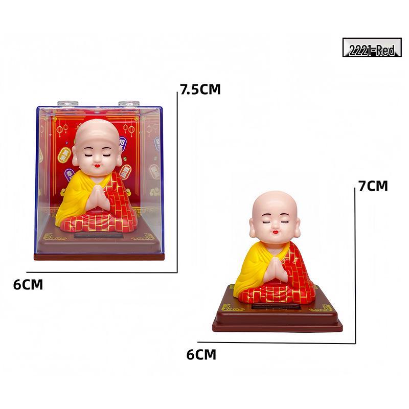 Maitreya Buddha Solar-Powered Nodding Monk Car Ornament Figurine