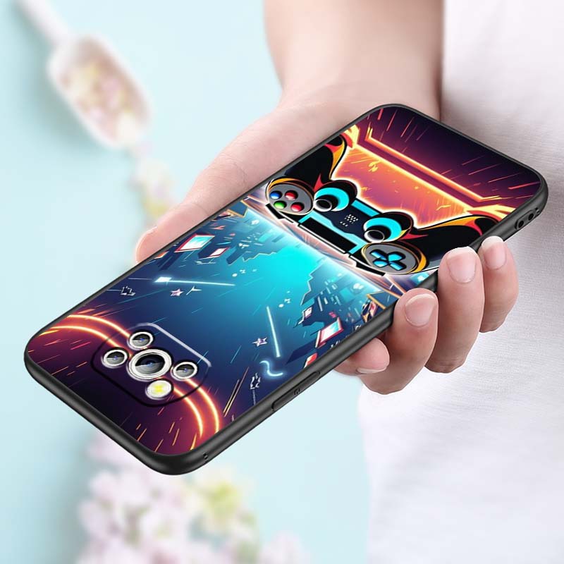 Creative game controller For Xiaomi Mi Poco F3 F4 F5 F6 X3 X4 X5 X6 X7 M3 M4 M5 M6 M7 GT Pro 5G Black Phone Case