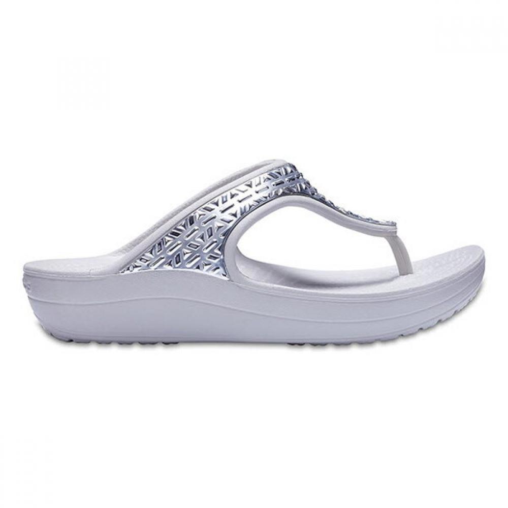 

Crocs Slipper Sandals Tqj 205129 178 Sloan Graphic Etched Metallic Flip 250
