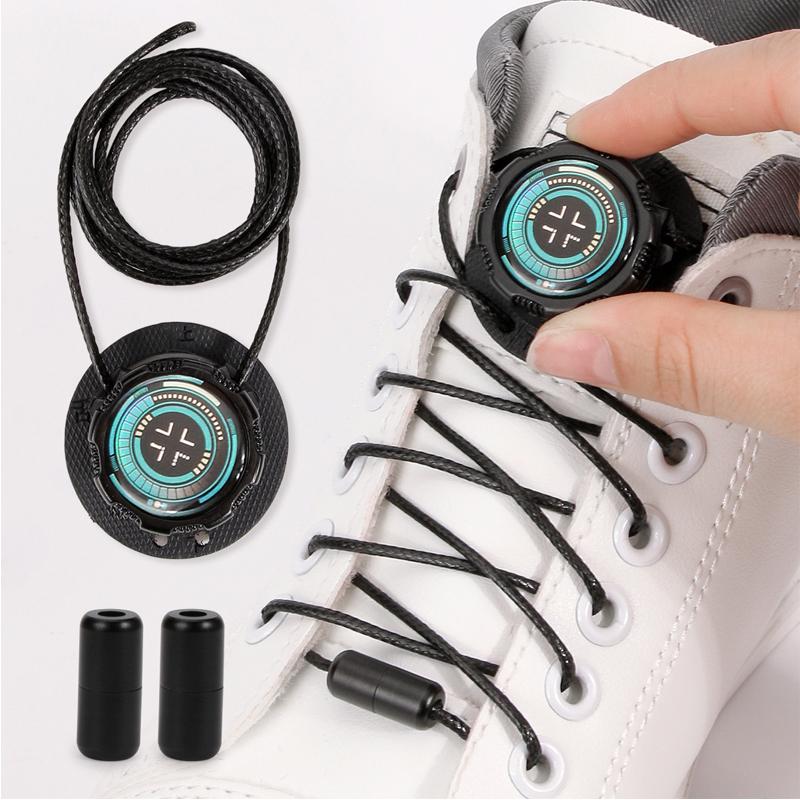 Lacci Elastici Senza Nodo per Scarpe Fibbia Automatica Rotante Lacci per Scarpe Fibbie a Blocco Metallico a Capsula Vestibilità Facile per Scarpe da Ginnastica Accessorio per Scarpe