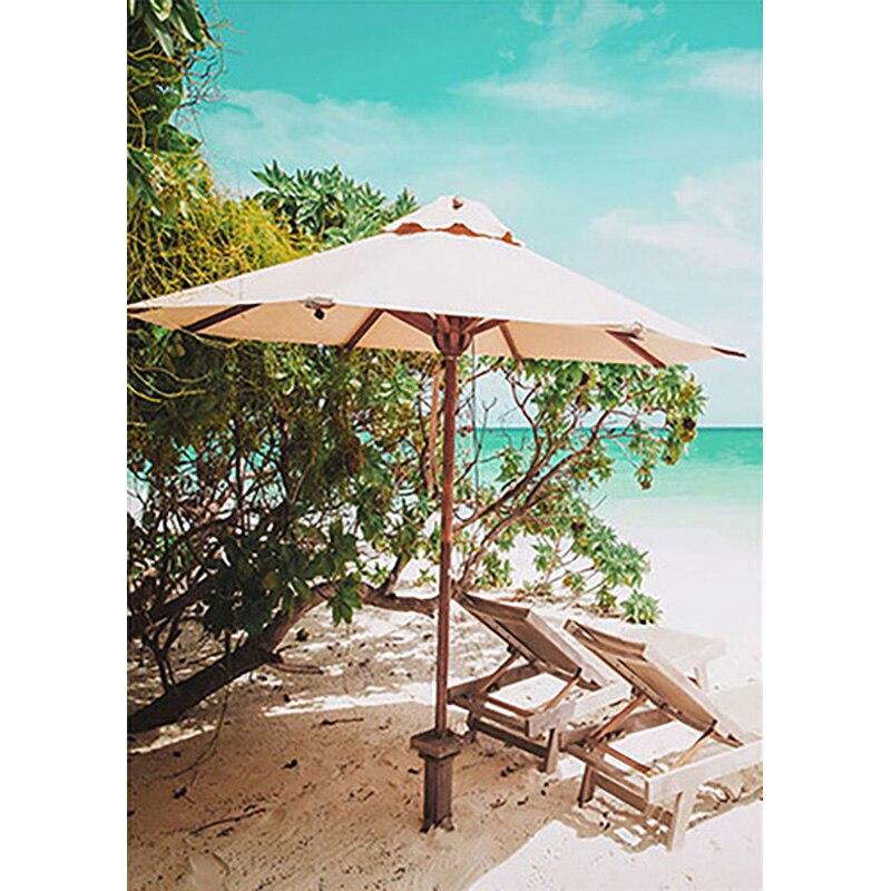 New 5D DIY Diamond Painting Sea View Diamond Embroidery Sandy Beach Cross Stitch Full Round Drill Home Decor Manual Gift