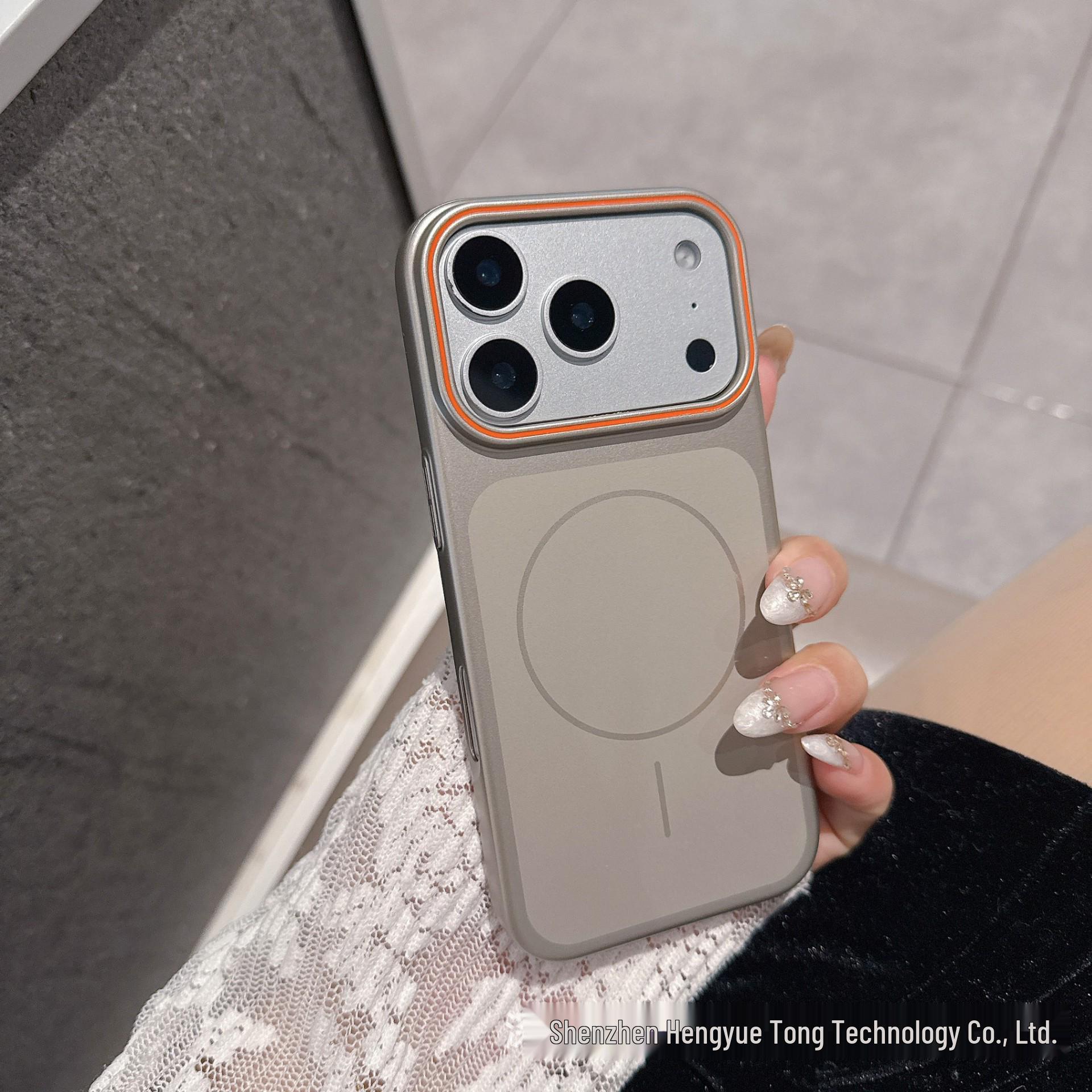 Frosted Magnetic Metal Case for iPhone 14, 15, 16, 17 Pro Max iPhone 17 Pro