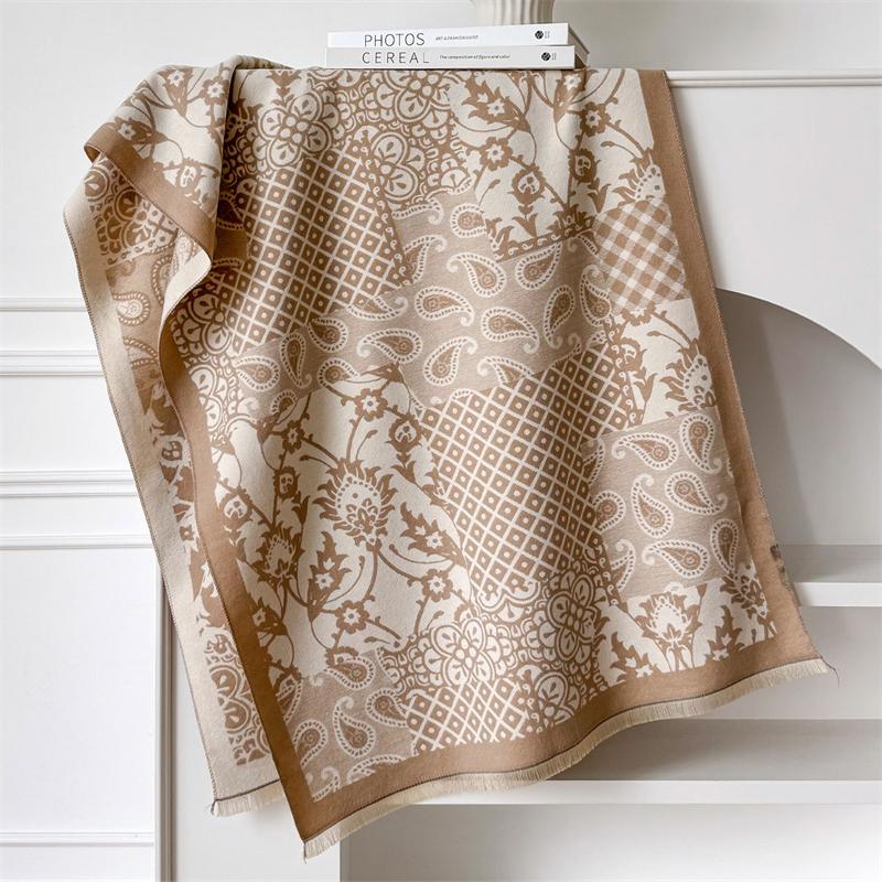 Winter Cashmere Scarf for Women Luxury Warm Shawl Paisley Print Windproof Cape Pashmina Handerchief designer Female Scarf