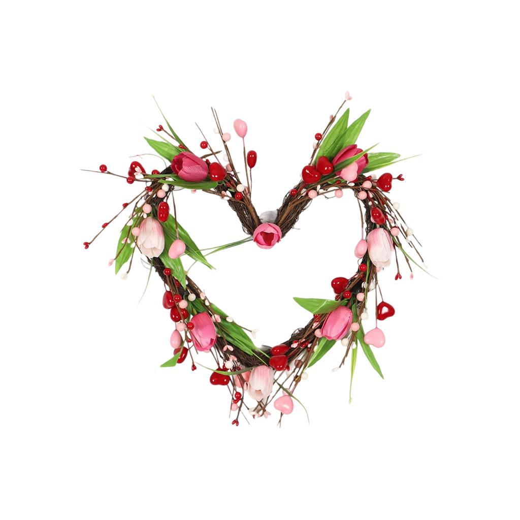Valentine's Day Heart,Shaped Decorative Wall Hanging Artificial  Heart,Shaped Flower Arrangement Home Floral Wreath Wedding Decorations