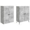 2 Piece Cabinet Set Concrete Grey Wood Based Material