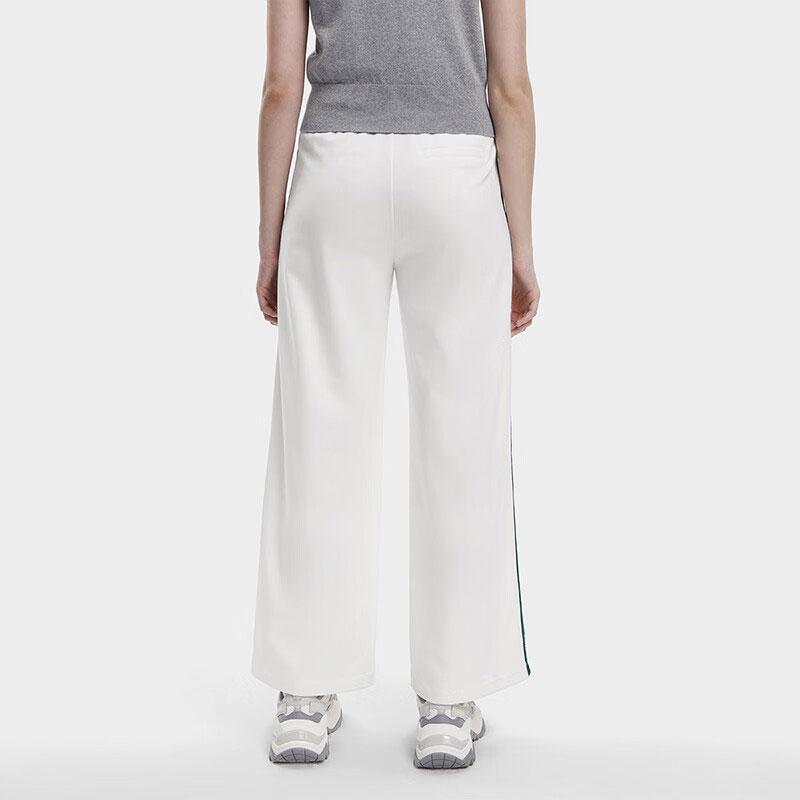 FILA Color Block Loose Wide Leg Knitted Retro Sports Long Pants Women bottoms Cloud-Mushroom-White F51W429605A-WT