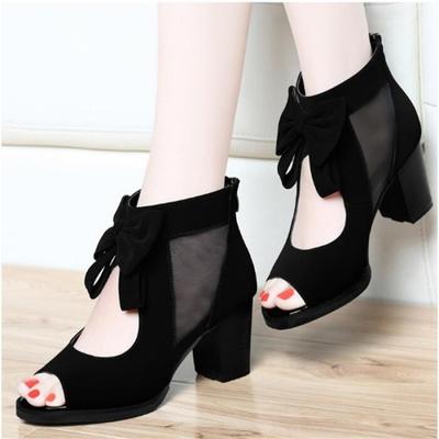 Mode 2024 Neue Sommer Frauen Spitze Ankle-Wrap Sandalen Casual Zip Open Top Ladys Sandalen Chunky Heels Plataformas Mujer alias