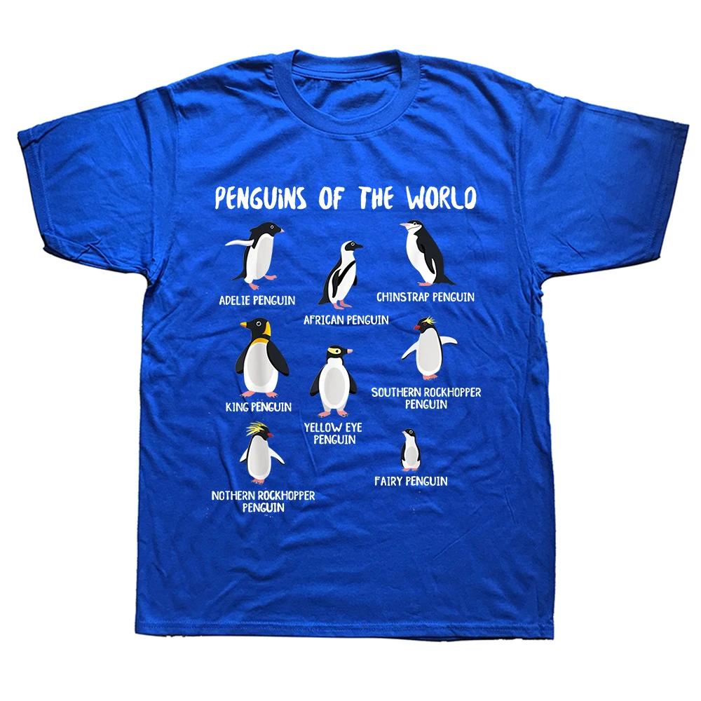 Penguins of the World Funny Animals Cute Penguin Tee Tops Round Neck ShortSleeve Fashion Tshirt Clothing Casual Basic Tshirts