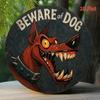Beware of Aggressive Dog Metal Wall Poster, Garage Sign