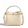 Niche design commuter handbag, high-end genuine leather crossbody bucket bag, single shoulder women's ins-style bucket bag