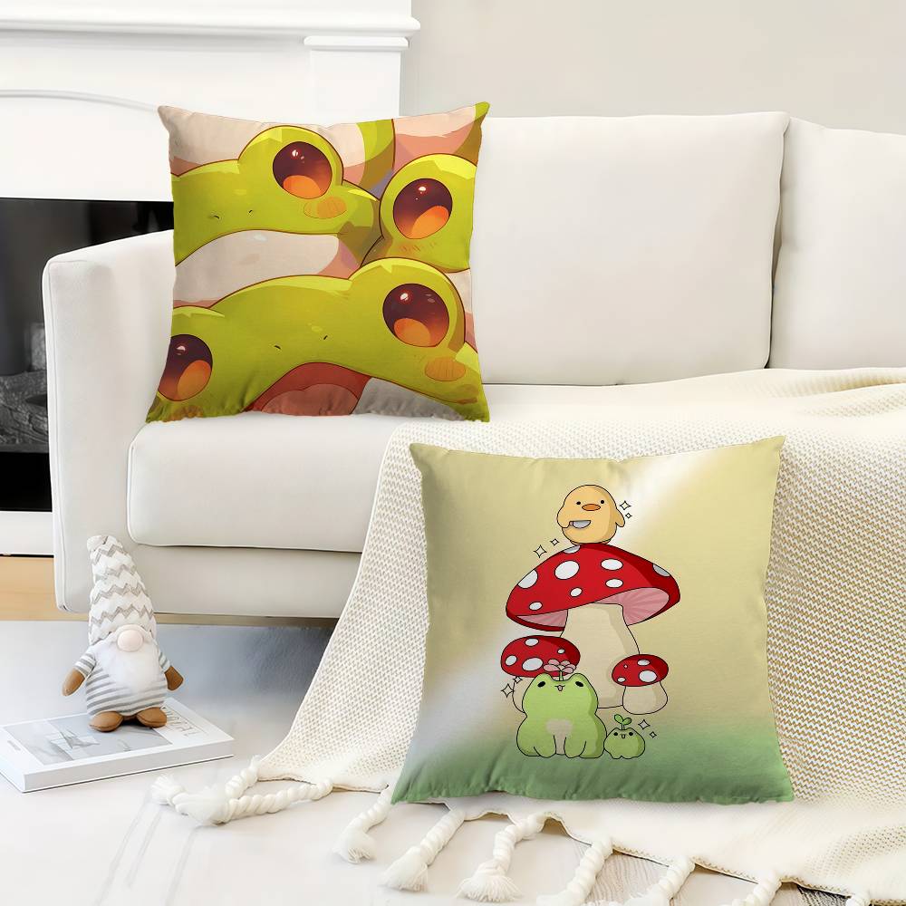 Cartoon Frog Mushroom Pillowcase Toon Gift Cushion Cover Bedroom Home Sofa Chair Seat Decor Pillow Case