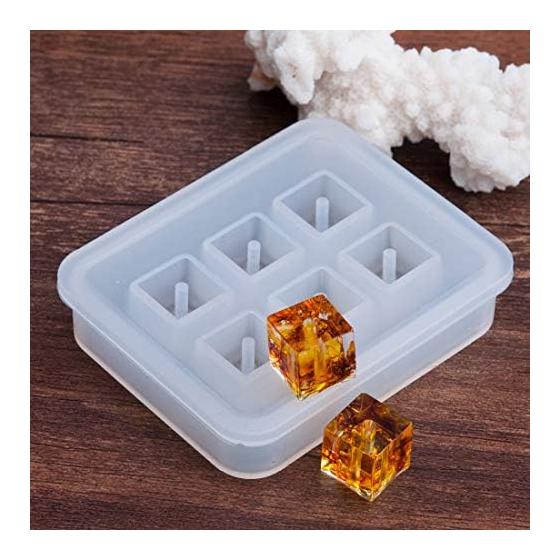 Silicone Mold Sphere Round Earring Ball Perforated 3D Square Ball Set of 4 Hole Epoxy Resin UV Resin Mold DIY Mold Handmade Bead Mold Cutting Mold