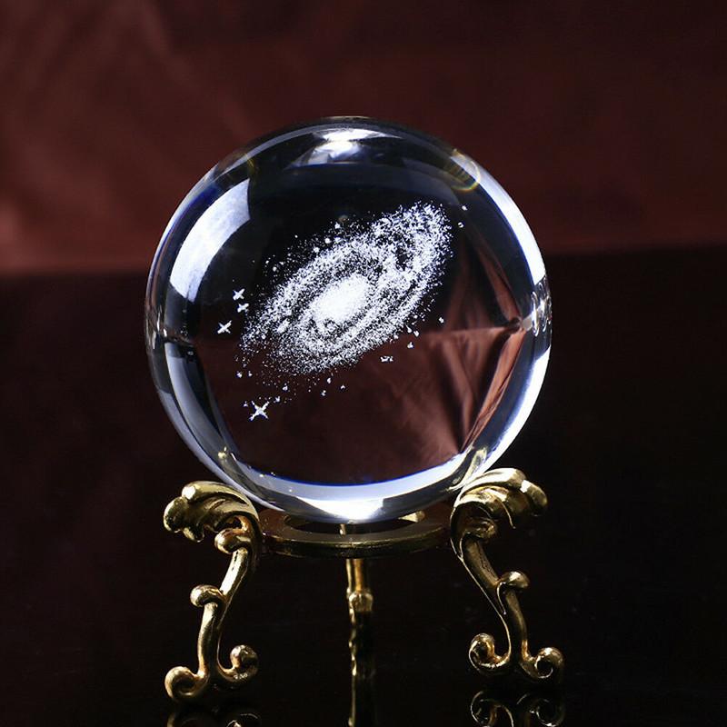 Crystal Globe Ball Galaxy Miniatures 3d Laser Engraved Glass Ball 60mm Sphere