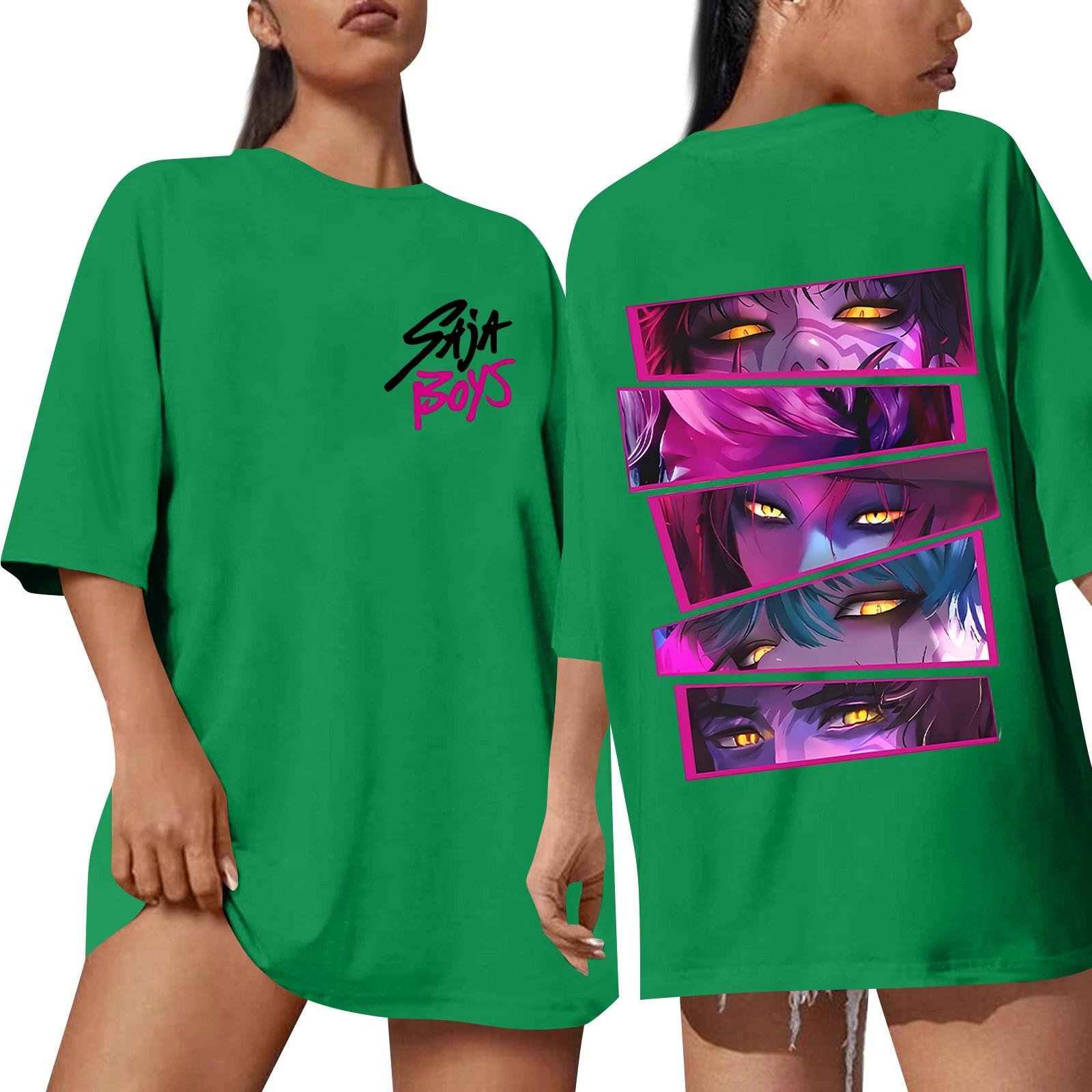 

Женская футболка с круглым вырезом, с коротким рукавом, повседневный свободный топ L армия зеленый