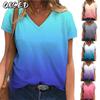 Women's Fashion Casual Short Sleeve V-Neck  Blouses & Shirts